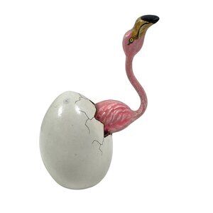 Pink Flamingo Chick Bird Hatching Egg Bustamante Style Tonalli Mexico Vintage